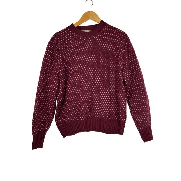 VTG The Fox Sweater JC Penney Mens Burgundy Wool Blend Knit Pullover XL - Picture 1 of 8